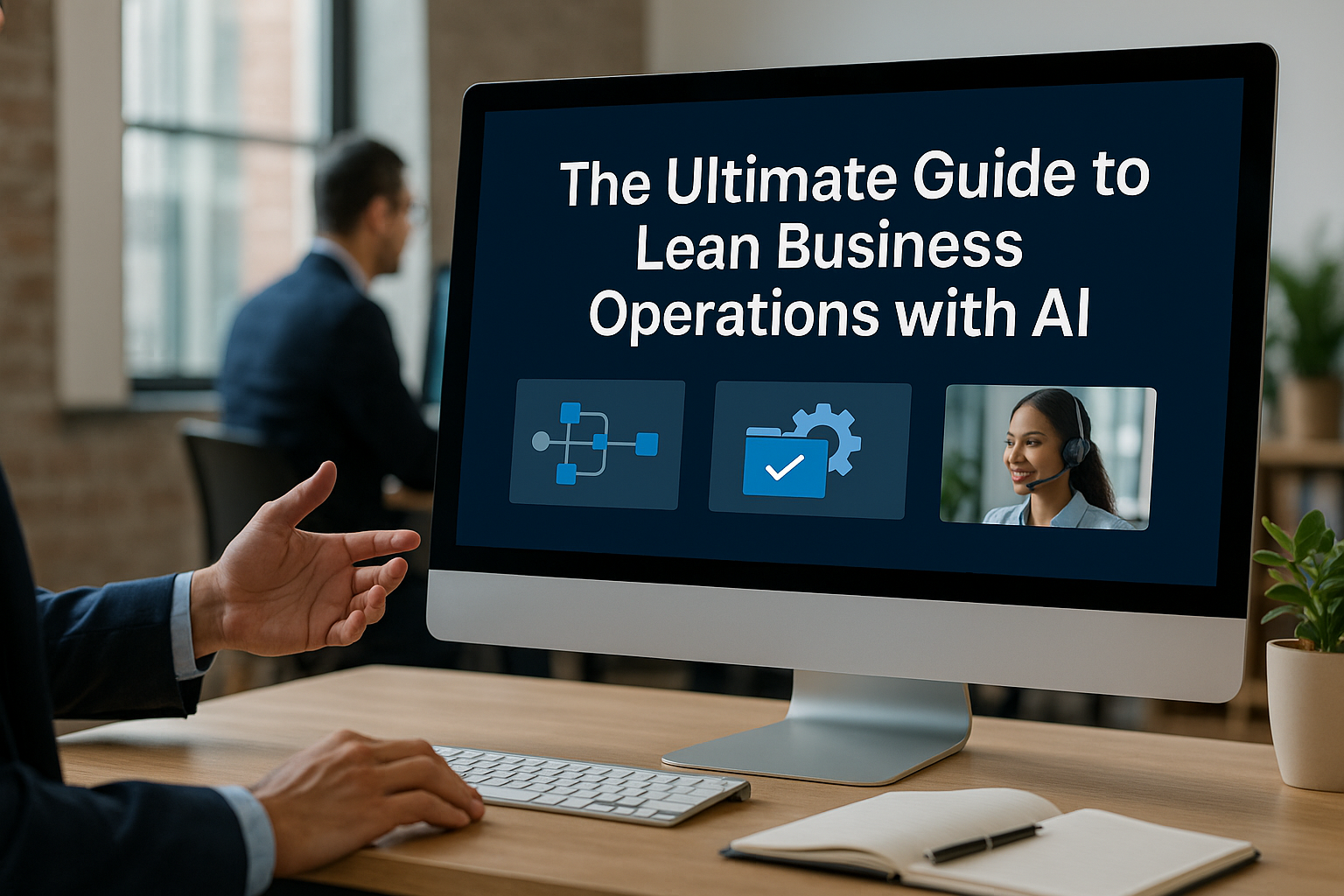 Lean business operations with AI, enterprise automation visual by Collaboration Works